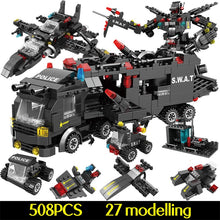 Load image into Gallery viewer, SWARS 715pcs City Police Station Car Building Blocks City SWATS Team Truck House Blocks
